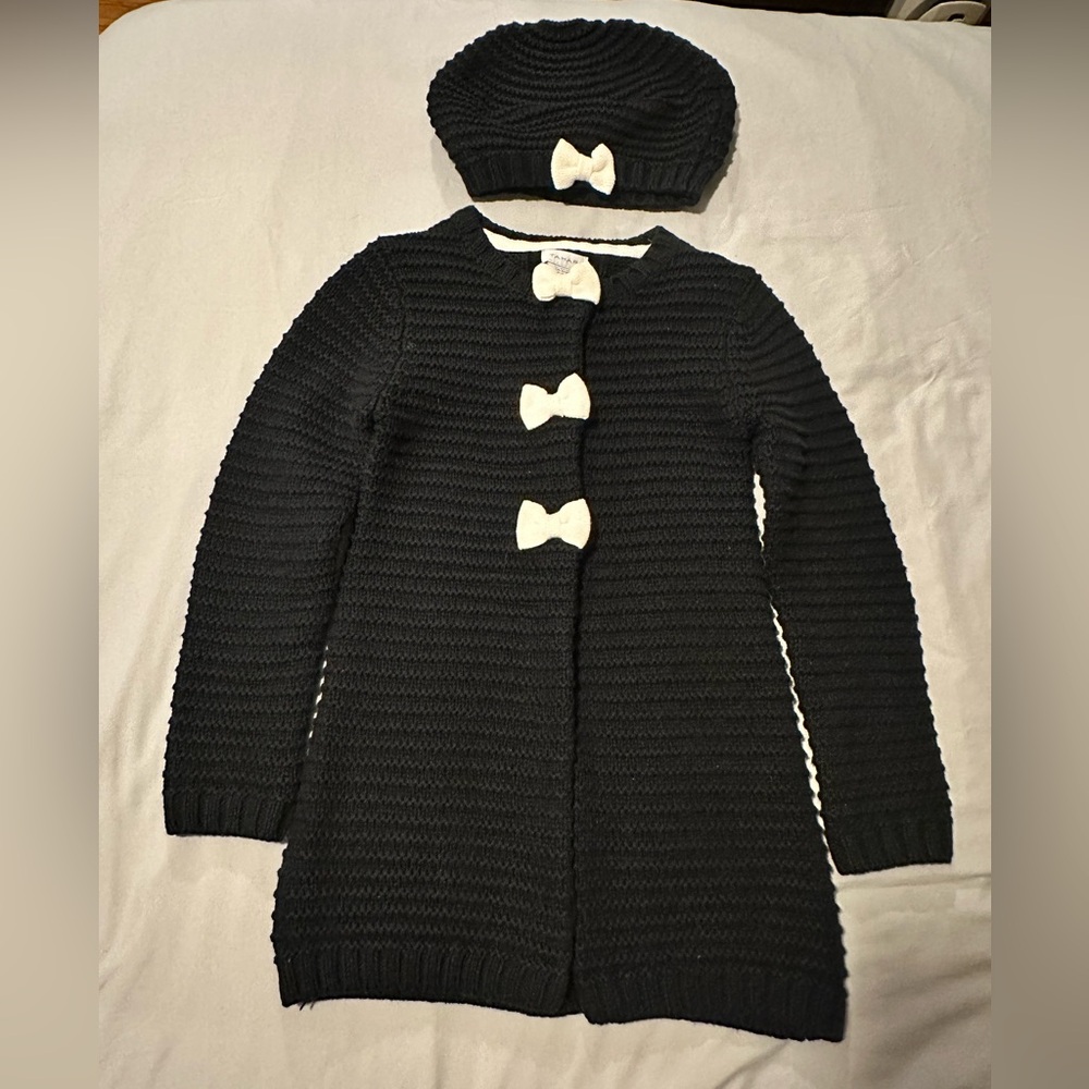 Tahari girls black knit cardigan jacket